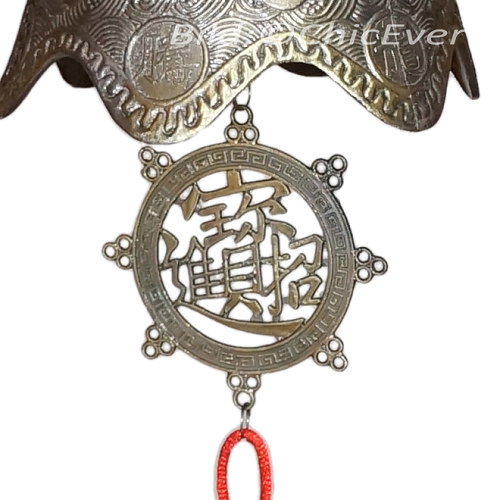 Große chinesische Glocke L70cm mit Drachen in Antik-Look 4172